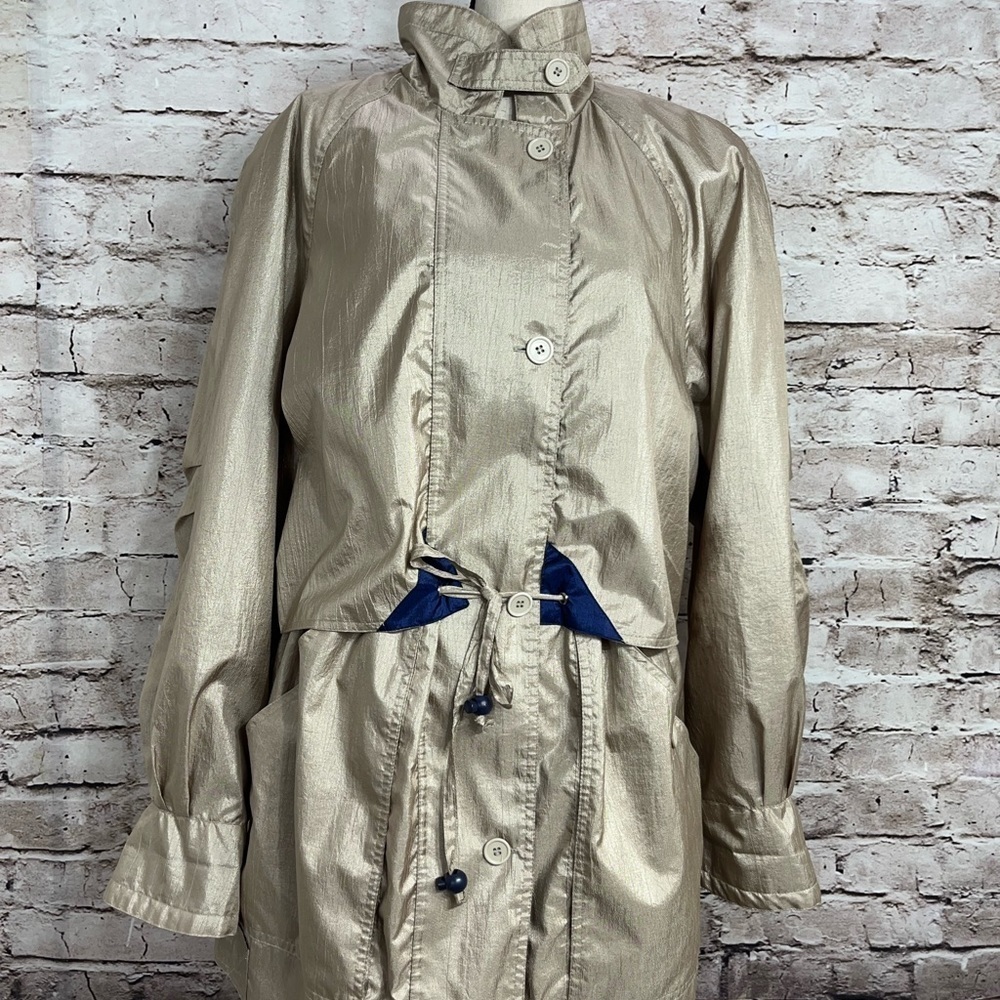 Laura Gayle Womens Vintage Lightweight Rain Jacket Full Zip Pockets Size…